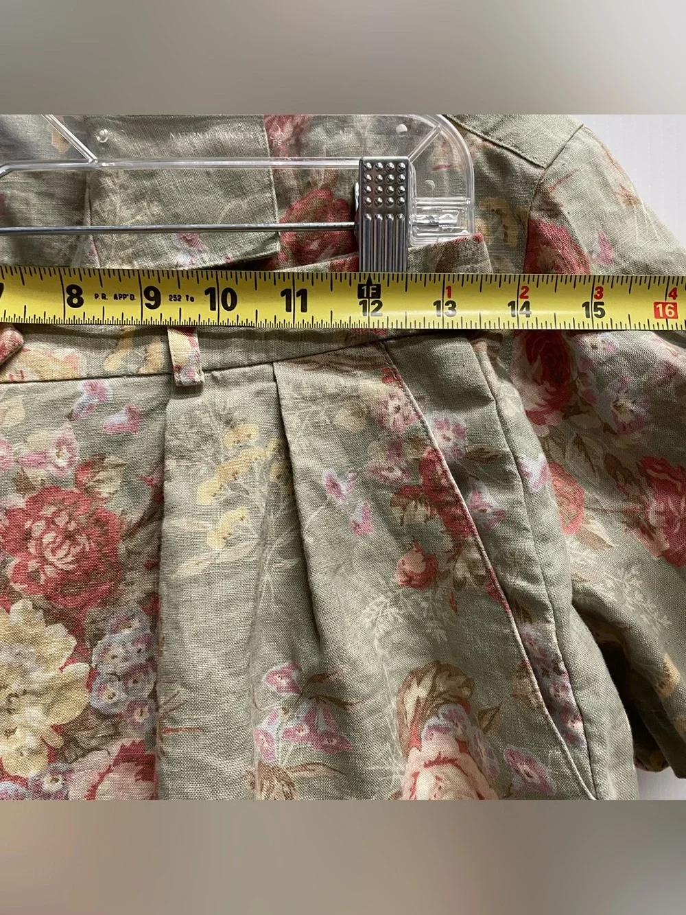 LAUREN RALPH LAUREN VINTAGE 90s FLORAL LINEN MATCHING SHORTS SET SZ M/L
